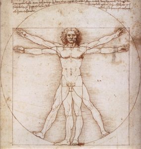 Leonardo da Vinci, Uomo vitruviano, 1490 circa, penna e inchiostro su carta, Gabinetto dei Disegni e delle Stampe delle Gallerie dell'Accademia, Venezia 